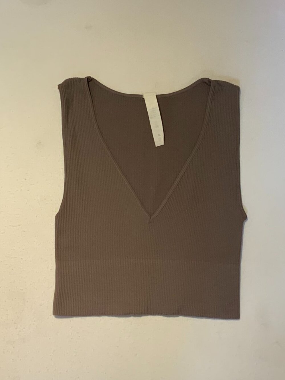 Avocado Ribbed V-Neck Tank Top Size Small Brown